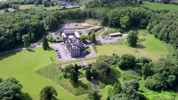 Aerial of Belleek Castle in Ballina County Mayo Ireland alt