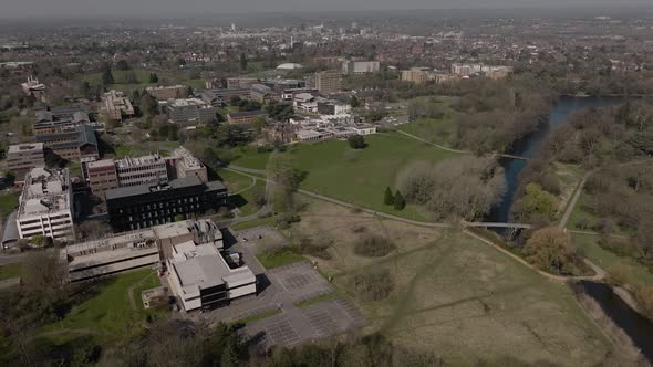 Reading University Campus UK High Aerial View