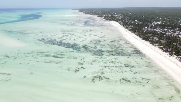 Shore of Zanzibar Island Tanzania at Low Tide Slow Motion alt