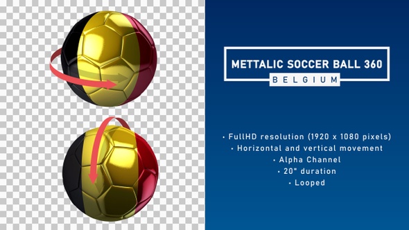 Metallic Soccer Ball 360º - Belgium