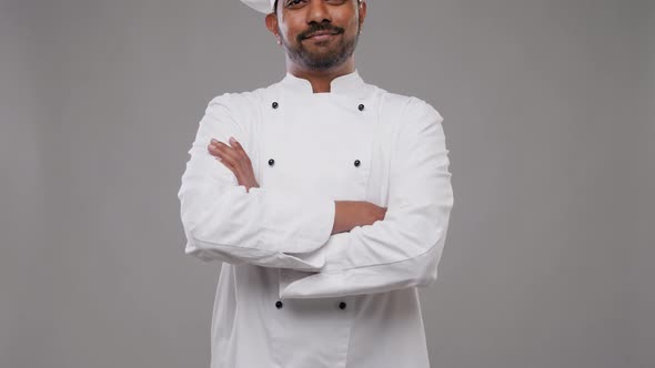 Happy Male Indian Chef in Toque  alt