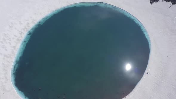 The Blue Lake in the Crater of Gorely Volcano