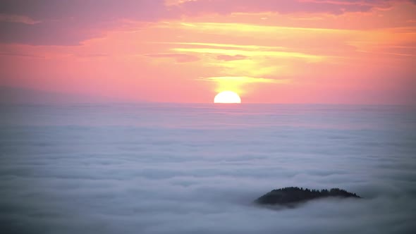 8K Sunset Over The Clouds