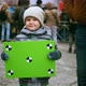 Smiling Child with Chromakey Placard at Political Strike - VideoHive Item for Sale