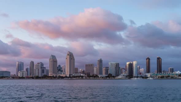 Downtown San Diego Skyline Sunset Day to Night alt
