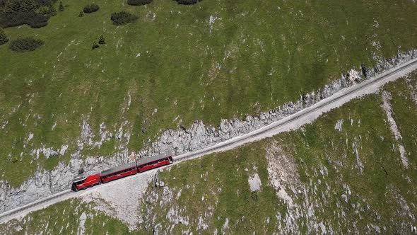 Aerial of Schafberg Train, Upper Austria alt