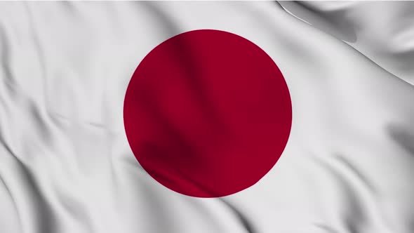 Waving flag of Japan animation. Abstract background.