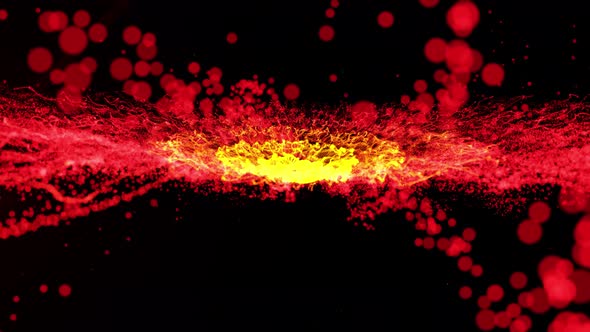 Bright Background With Fire Abstract Particles In The Outer Space