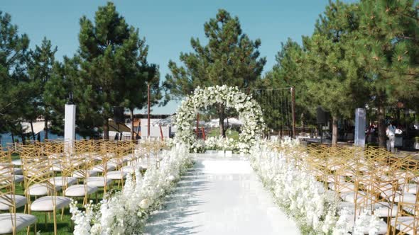 Luxury Wedding Arch with White Flowers