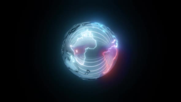 Earth Globe With Glowing Countries Hd alt