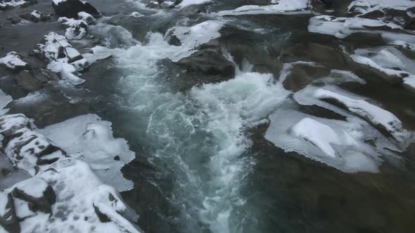 Carpathian Waterfall Probiy, Yaremche, Ukraine alt