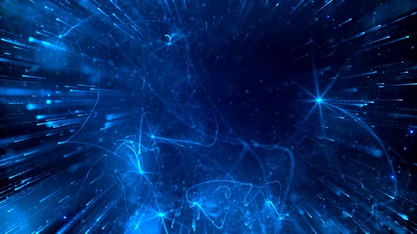 Random Motion Of Blue Particles