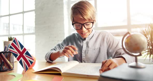 Young Boy Studying Having Idea