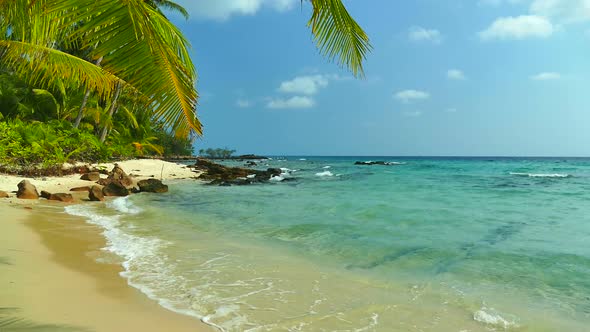 Beautiful tropical beach sea ocean with blue sky and white cloud alt