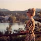 Woman Celebrating On Vacation On Kerkyra.Idyllic Leisure Epic Sunset Oh Holidays. - VideoHive Item for Sale