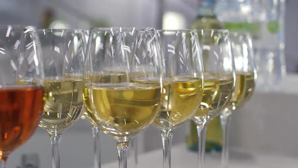 Row of Wine Glasses