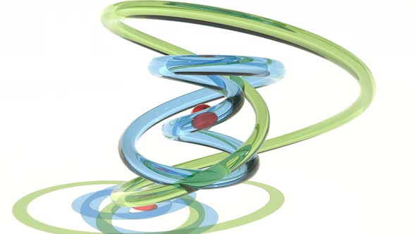 Transparent Glass Knots and Sphere Rotating Hypnotic Calming Concept Minimal Motion Design Able to alt