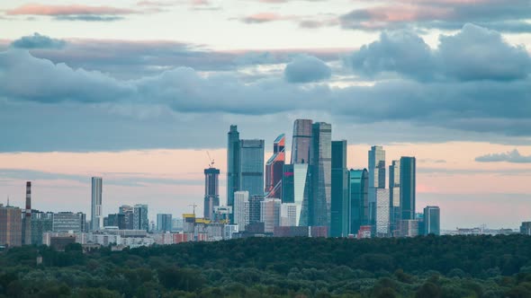 Moscow skyline and city skyscrapers alt