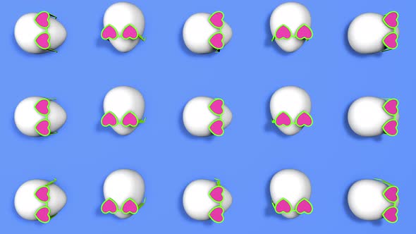 Animation of fancy funny eggs