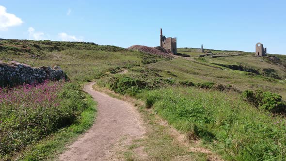 Walking to the Poldark tin and copper mine location known as wheal leisure. The real name is wheal o alt