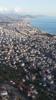 Vertical Video Alanya Turkey  a Resort Town on the Seashore alt