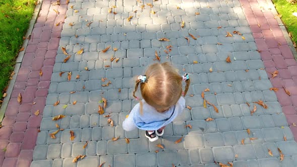 Little Girl Walking in the Park