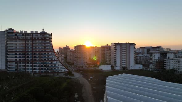 Panorama over the city Aerial View 4 K Alanya Turkey alt