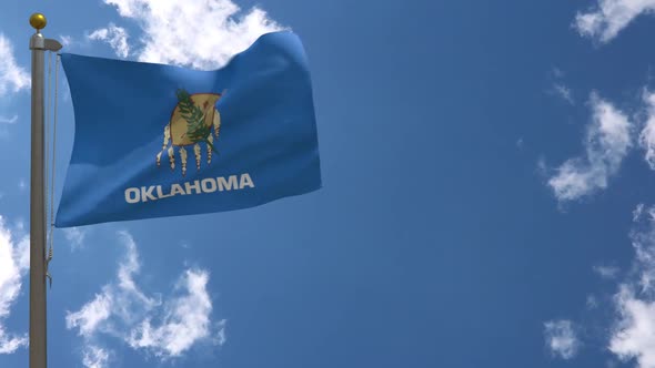 Oklahoma State Flag (Usa) On Flagpole alt