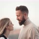 Bearded Man Looking So In Love At His Blond Girlfriend With Shallow Depth Of Field. Closeup - VideoHive Item for Sale