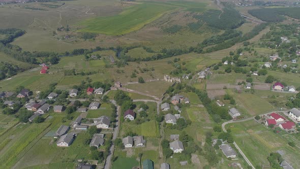 Aerial view of a village alt