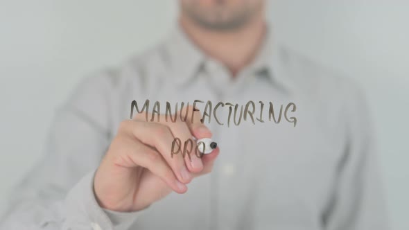 Manufacturing Process Writing on Screen with Hand, Stock Footage ...