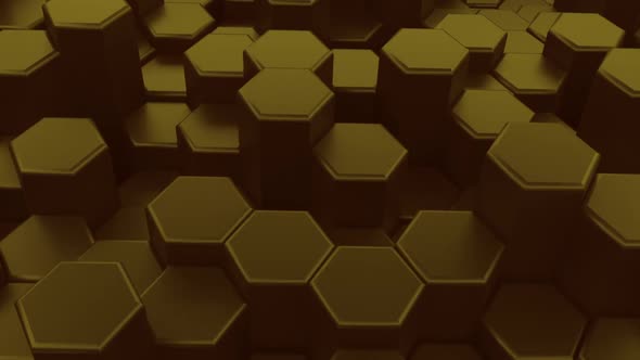 3d Deep Goldish Hexagon Backgorund