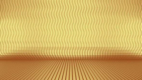 3d Luxury Lines Wall Gold Background
