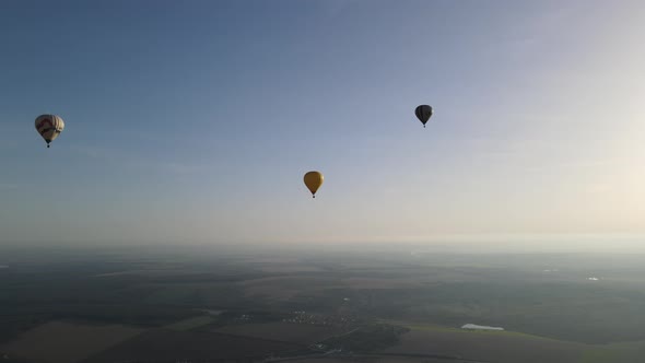 Balloon flight over the city