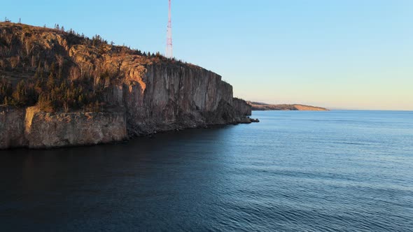 amazing landscape during sun set golden hour in lake superior north shore minnesota alt