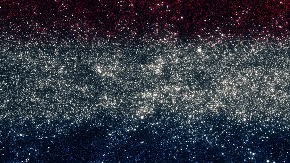 Netherlands Flag With Abstract Particles