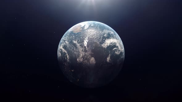 Approaching Planet Earth as it Spins into View alt