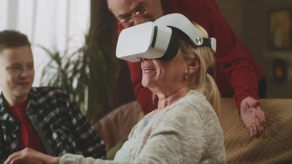 Grandma in Augmented Reality Headset, Stock Footage | VideoHive