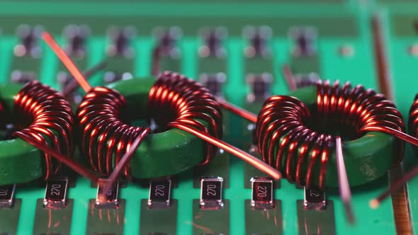 Slider Shot of a Many Twisted Copper Coils Lie alt