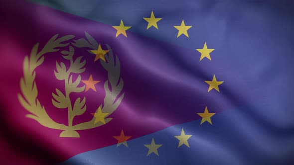 EU Eritrea Flag Loop Background 4K