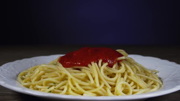 Putting Tomato Sauce On Spaghetti 73