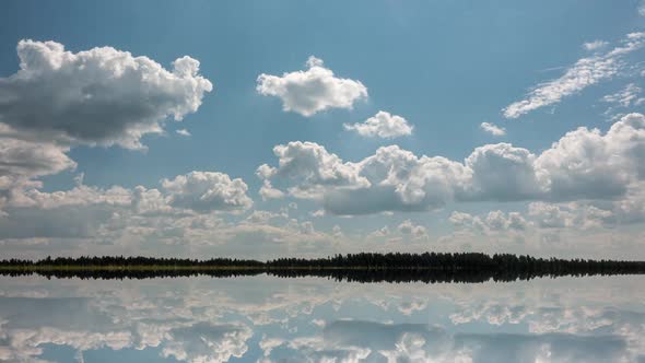 Puffy Fluffy White Clouds Sky Time Lapse