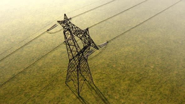 High Voltage Power Line Pylon 4k