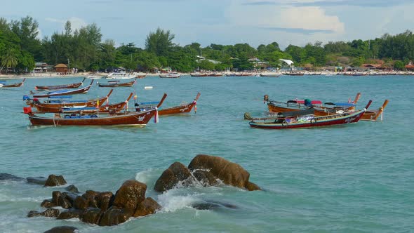 Beach and Boats on Tropical Island alt