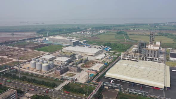 Aerial Photography Of Factory Buildings Many