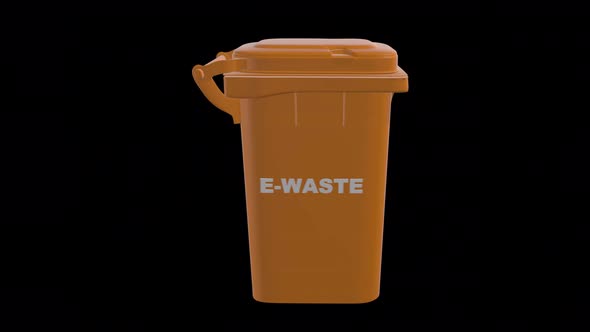 Separate collection of waste in the orange container garbage e-waste alt