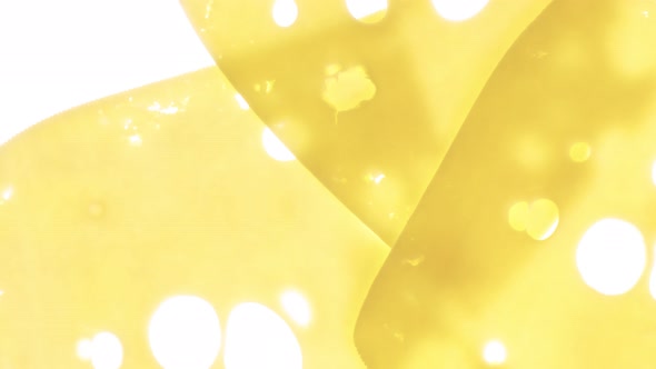 Stop Motion Appear and Disappear Slices of Cheese on White alt