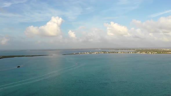 Aerial Time-lapse of inlet near key largo and its surrounding areas alt