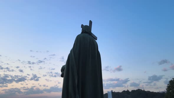 Monument To Vladimir the Great at Dawn in the Morning. Kyiv, Ukraine alt