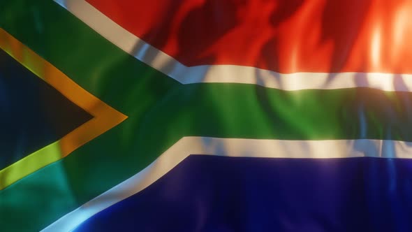 South Africa Flag with Edge Bump